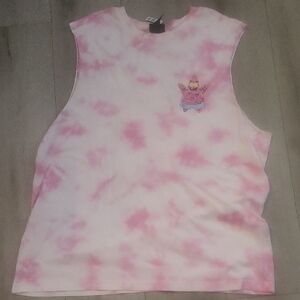Sponge Bob Pink Tie-Dye Sleeveless Top l HnM Pink Vacation Wear
